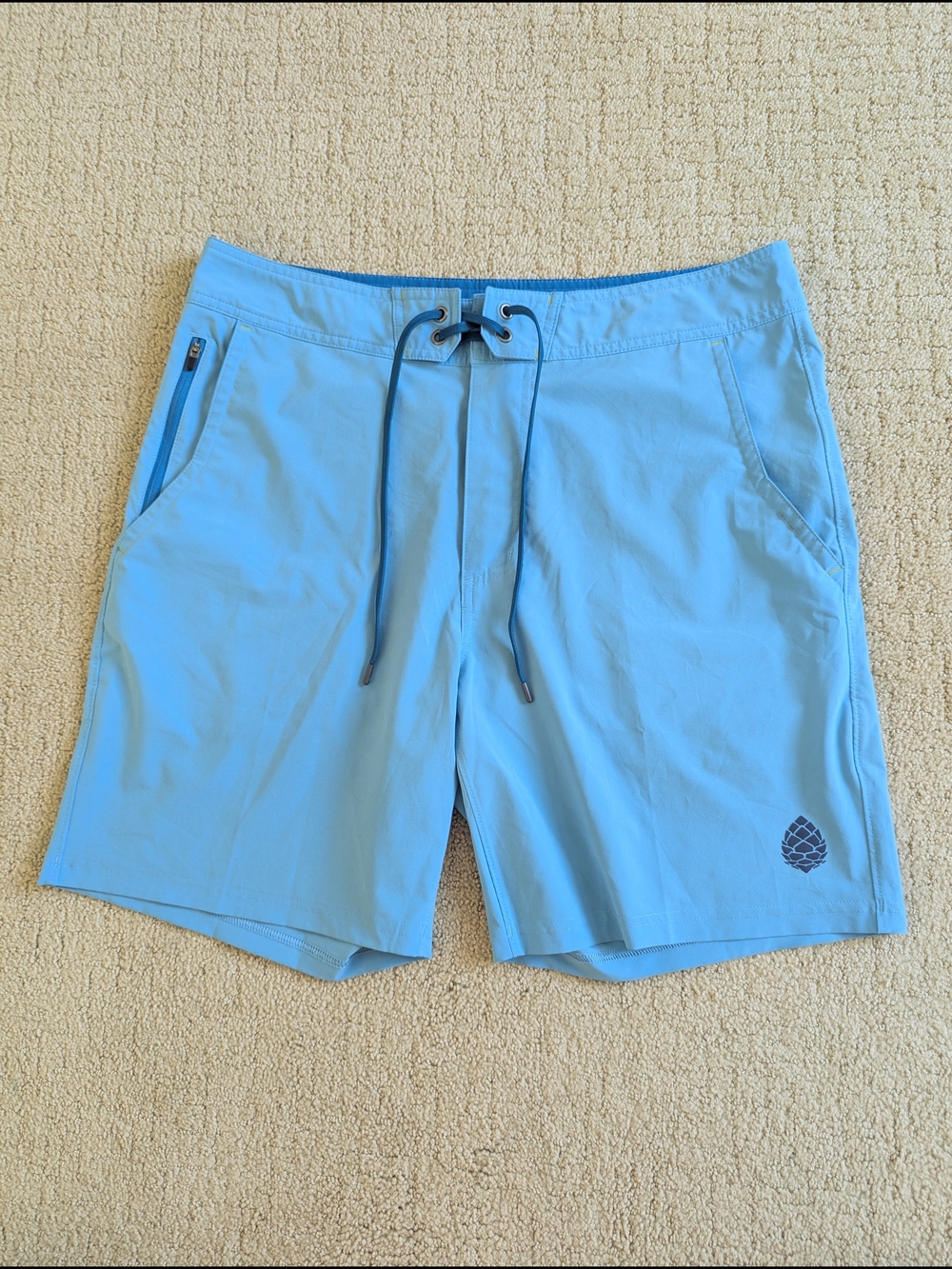 Stio Men’s CFS Board Shorts 34 x 7.5" Cloudless Blue Stretch UPF 50 Quick Dry
